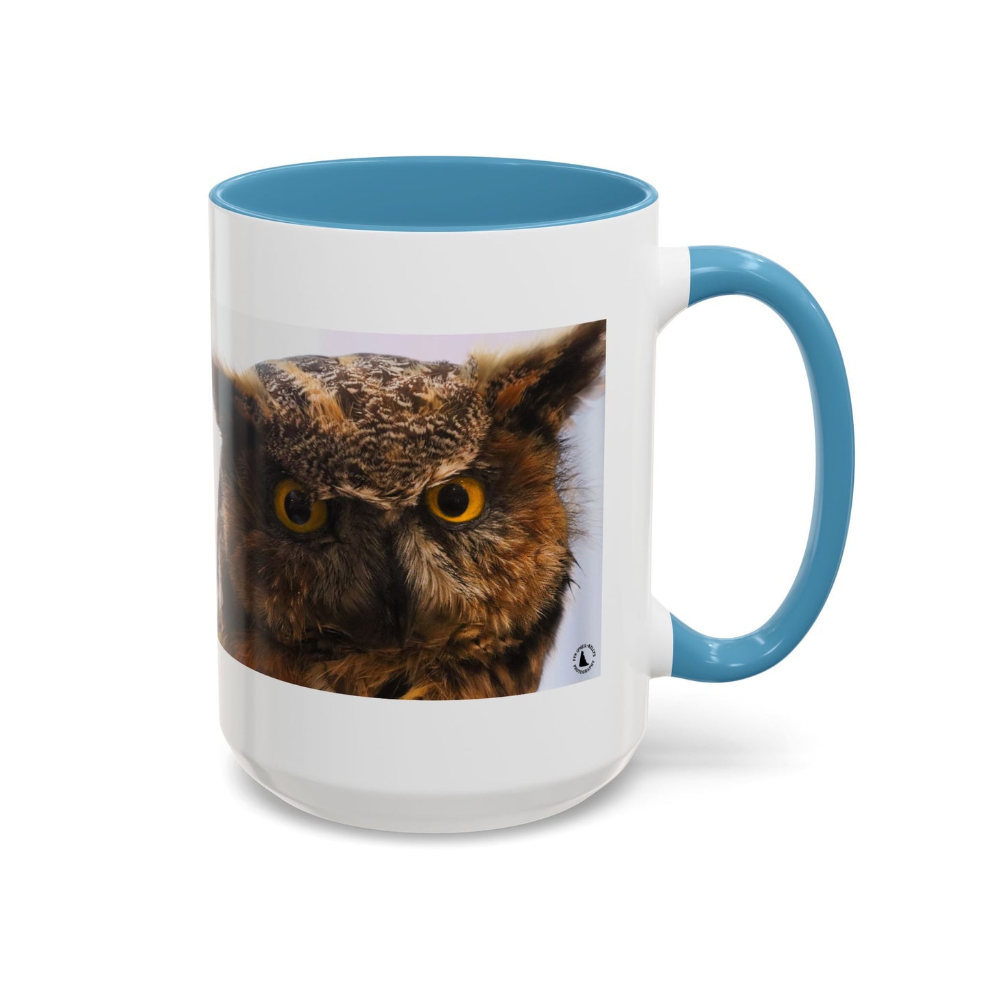 Owl Accent Coffee Mug – Realistic Great Horned Owl Photo (11/15 oz)