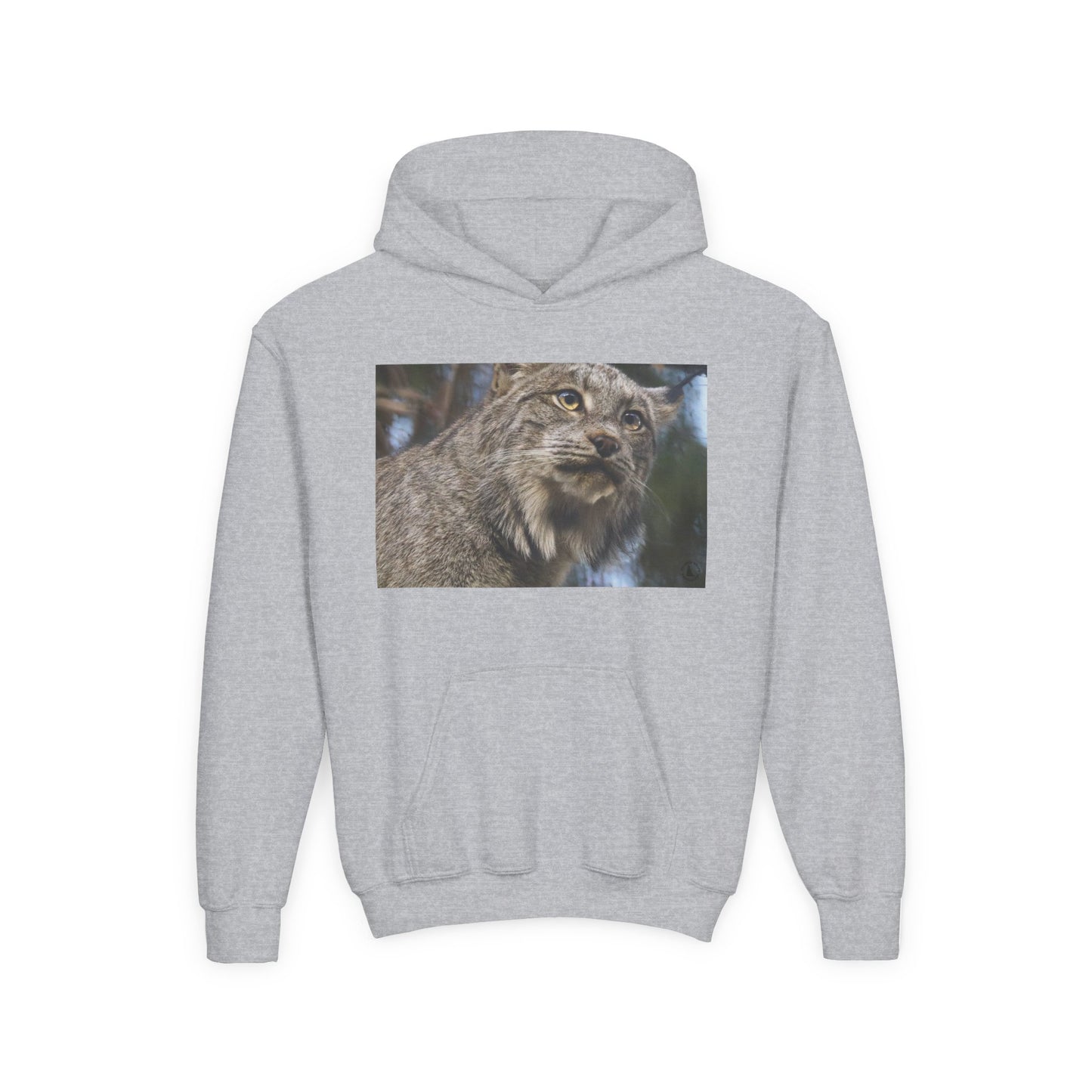 Youth Lynx Hoodie – Realistic Wildcat Photo Pullover for Kids