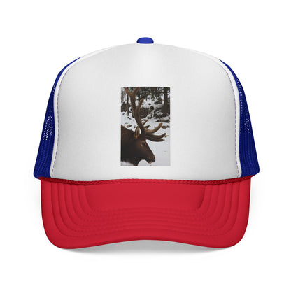 Moose Photo Trucker Cap – Rustic Outdoor Hunting Hat