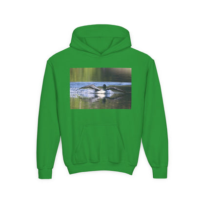 Youth Hoodie with Swimming Otter Photo – Cute Wildlife Kids Sweatshirt