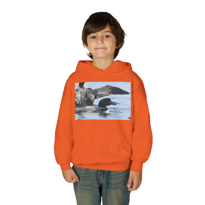 Loon Lake Youth Hoodie — Scenic Common Loon Wildlife Photo