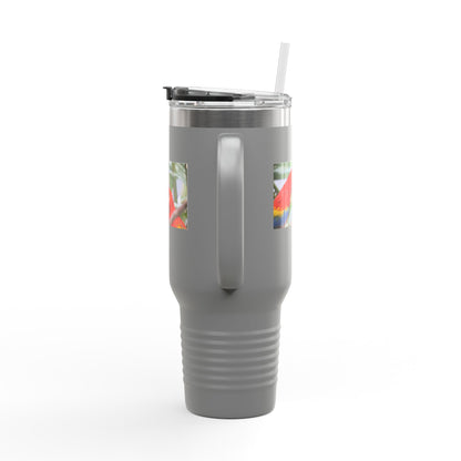 40oz Insulated Travel Mug — Colorful Macaw Parrot Photo, Double-Wall Tumbler for Travel & Outdoor