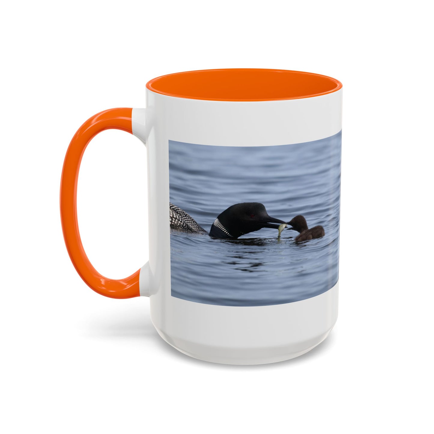 Loon Family Accent Coffee Mug — Scenic Lake Bird Photography (11/15oz)