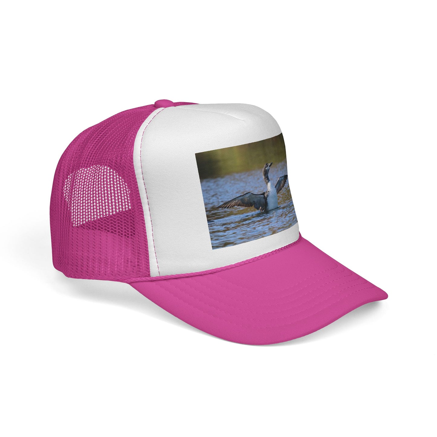 Loon Photo Trucker Cap — Vintage Wildlife Birdwatching Hat