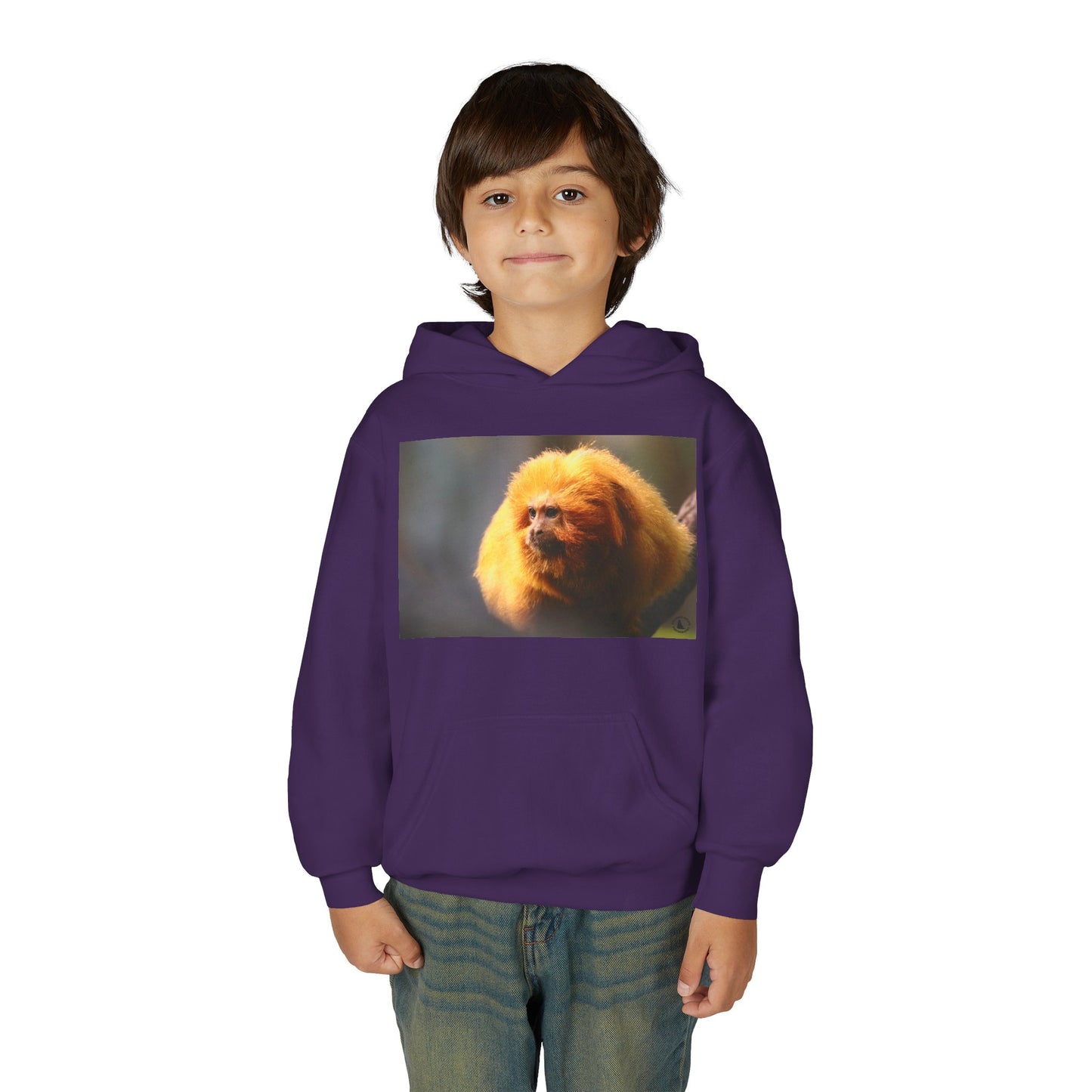 Golden Lion Tamarin Youth Hoodie — Cute Monkey Photo Sweatshirt for Kids