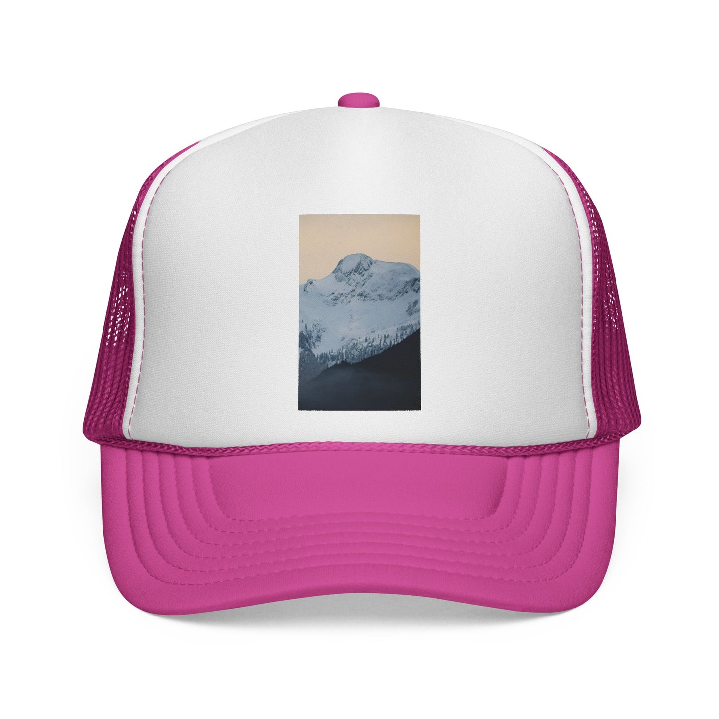 Mountain Sunrise Trucker Cap — Vintage Snow Peak Patch Hat