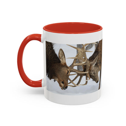 Deer Antler Clash Coffee Mug — Rustic Wildlife Accent Mug (11/15oz)
