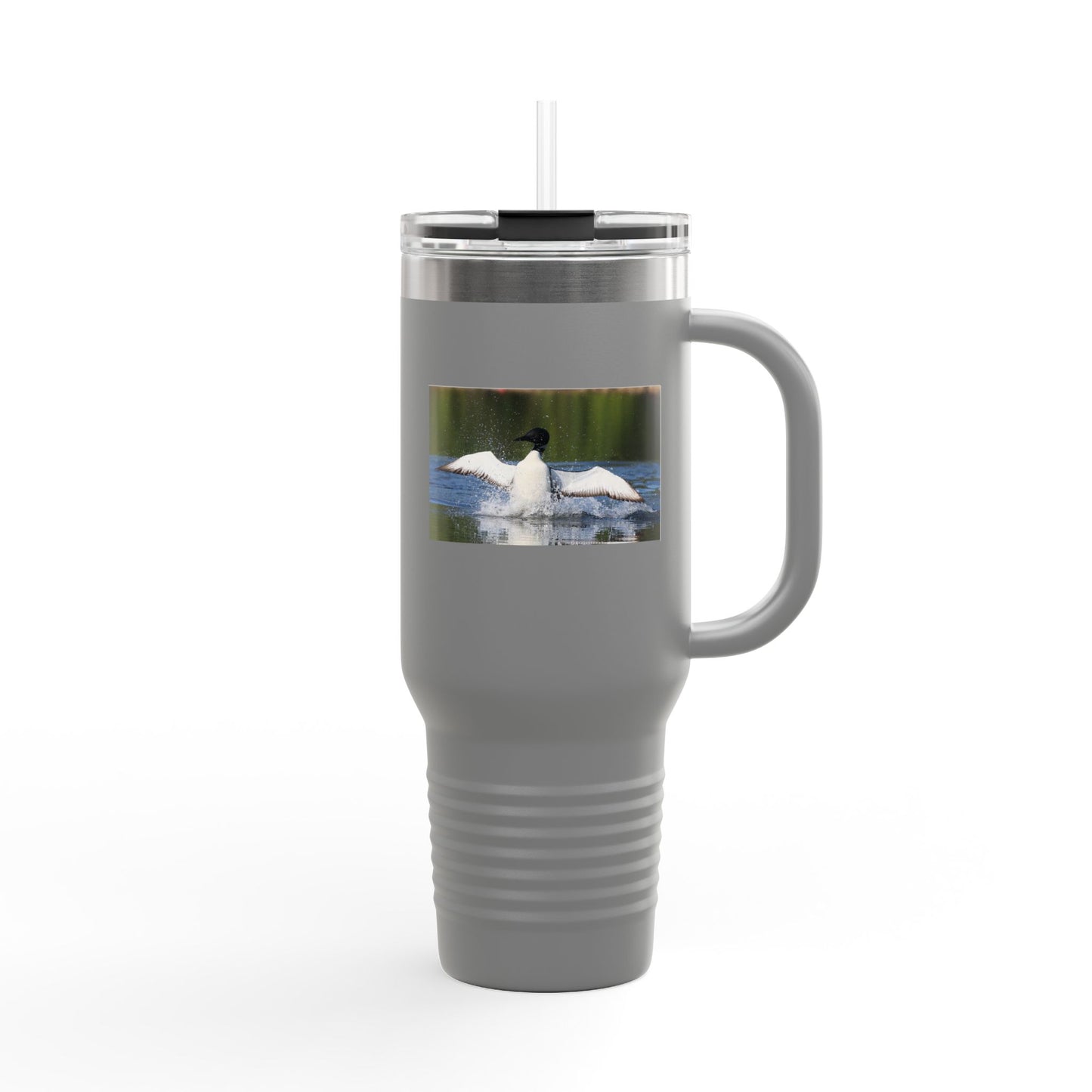 40oz Insulated Travel Mug - Black Guillemot Wildlife Photo