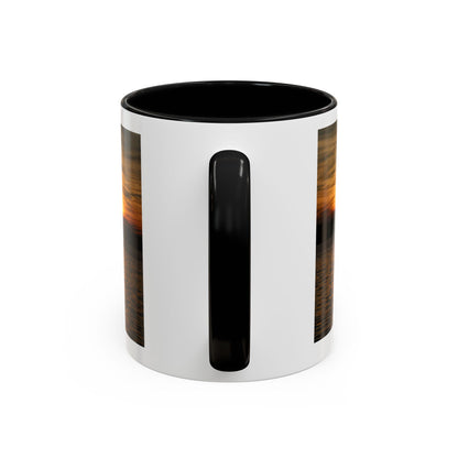 Sunset Lake Photo Accent Coffee Mug — Golden Sunset Reflection (11/15oz)