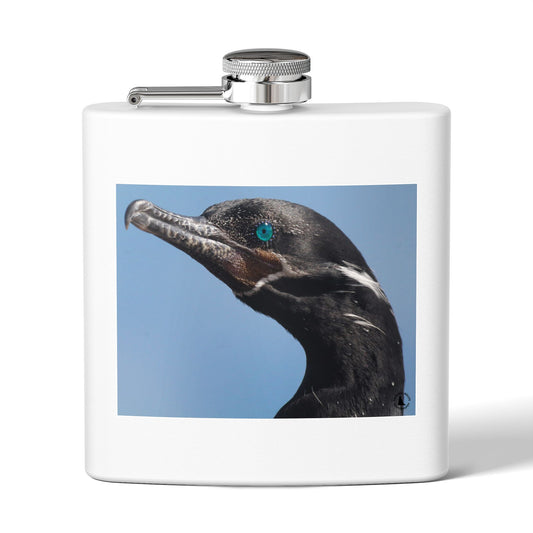 Cormorant Photo Stainless Steel Flask — 6oz Wildlife Pocket Hip Flask