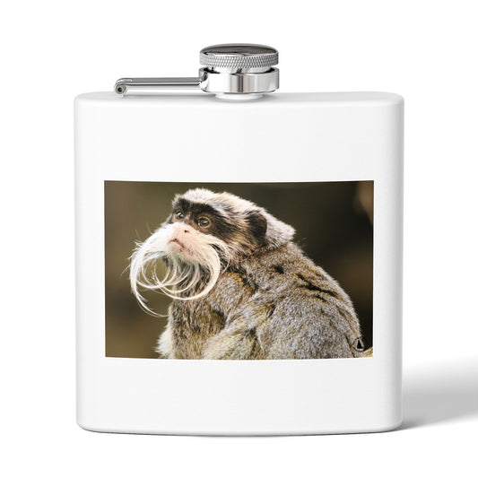 Emperor Tamarin Photo Flask — 6oz Stainless Steel Pocket Hip Flask