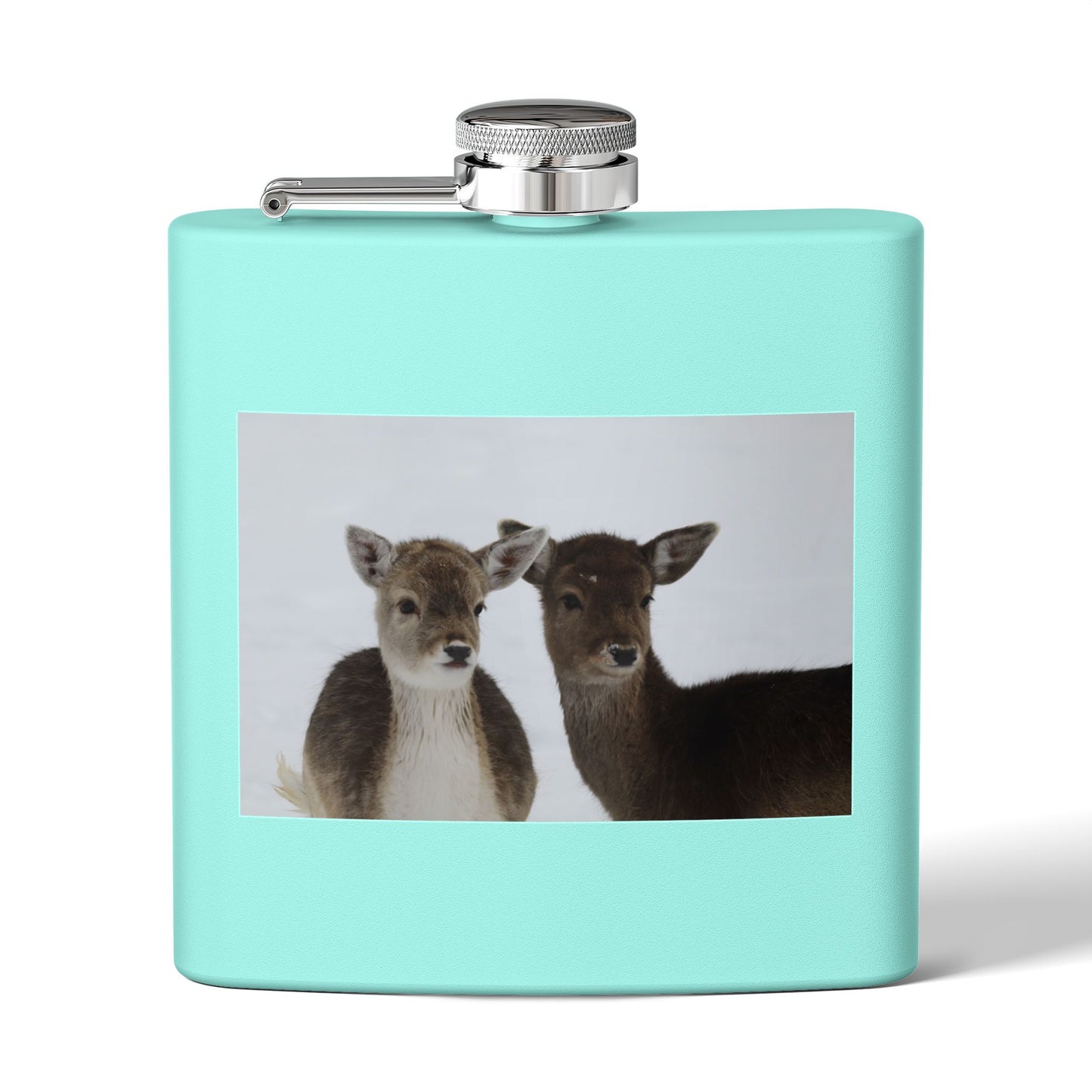 Deer Duo Stainless Steel Flask – 6oz Wildlife Pocket Hip Flask