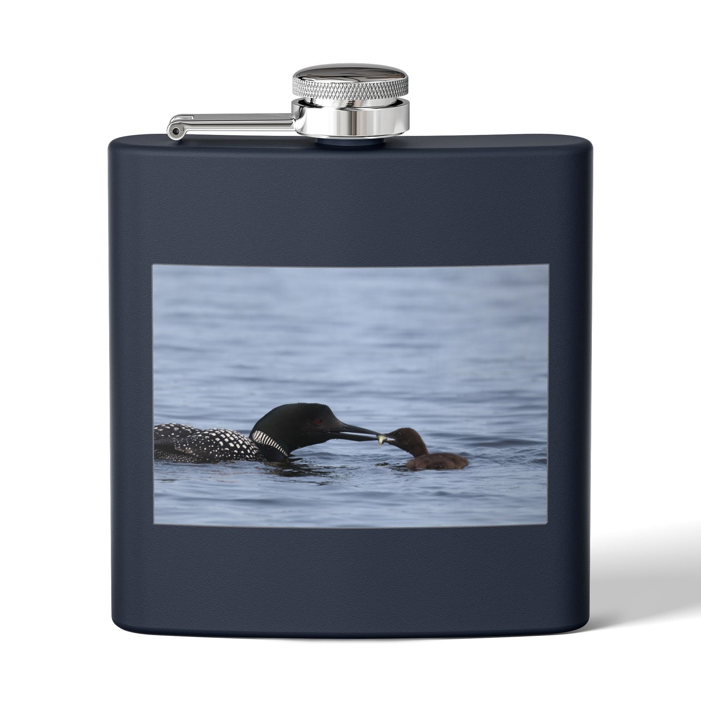 Loon Family 6oz Stainless Steel Flask – Wildlife Nature Gift