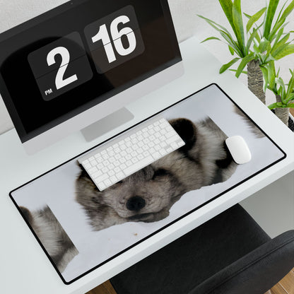 Arctic Fox Desk Mat — Large Animal Print Mouse Pad for Workstation