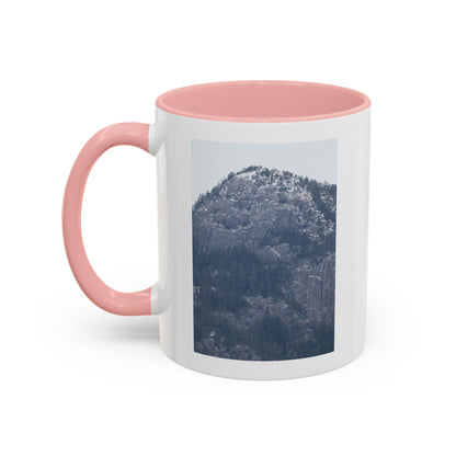 Mountain Peak Accent Coffee Mug – Snowy Forest Photo 11oz/15oz