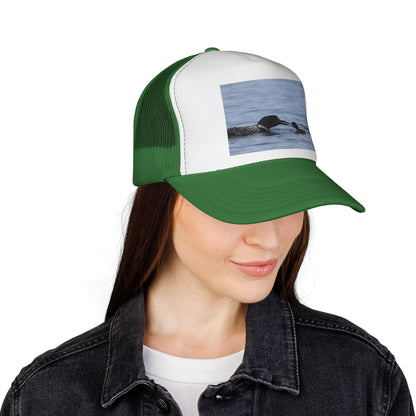 Loon & Chick Nature Trucker Hat — Wildlife Bird Watching Cap