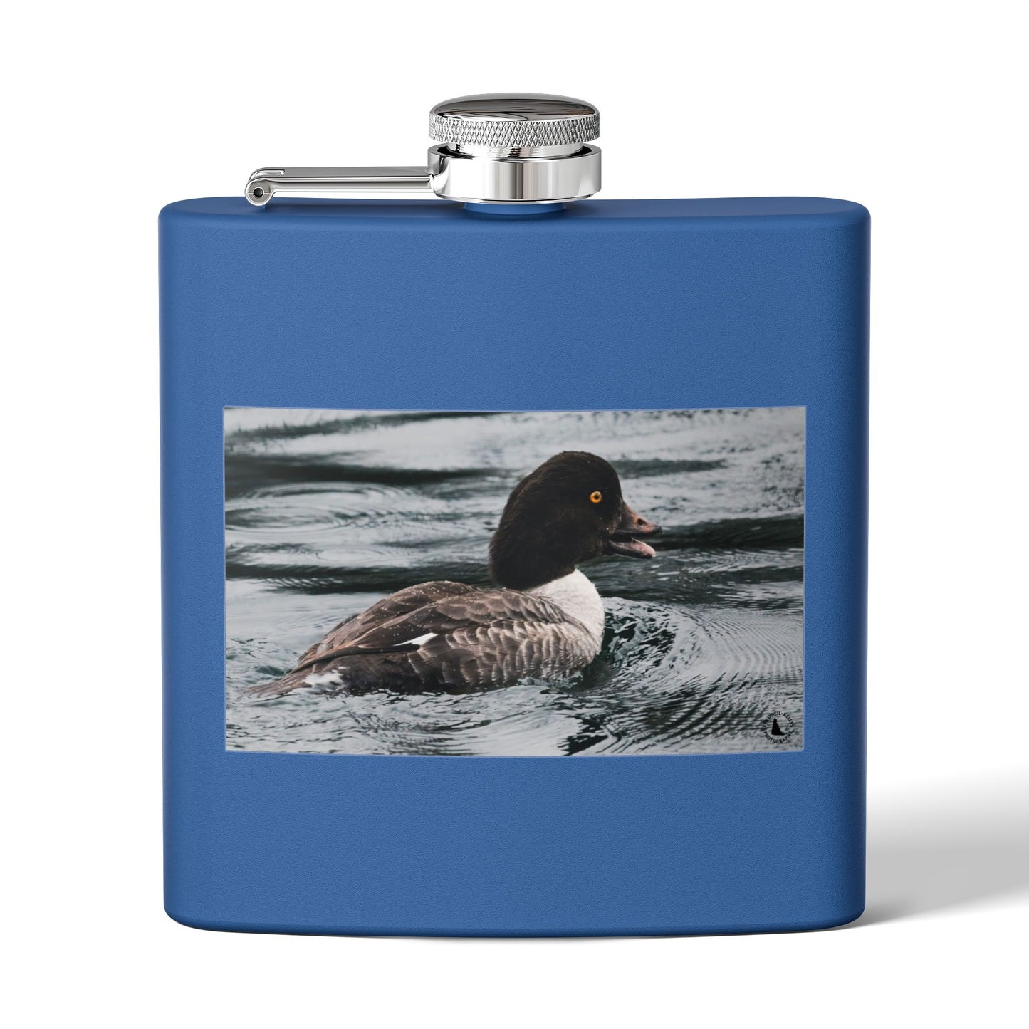 Goldeneye Duck Photo Stainless Steel Flask — 6oz Travel Hip Flask