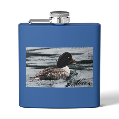 Goldeneye Duck Photo Stainless Steel Flask — 6oz Travel Hip Flask