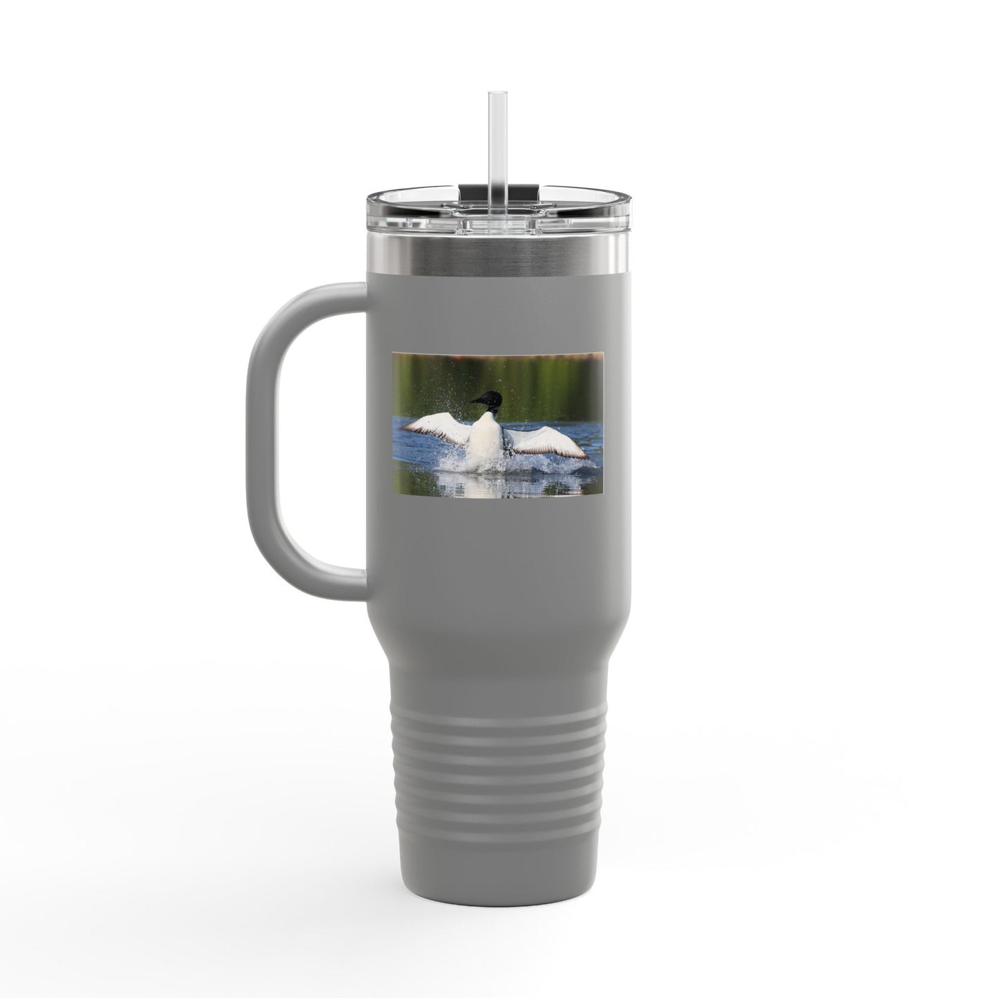 40oz Insulated Travel Mug - Black Guillemot Wildlife Photo