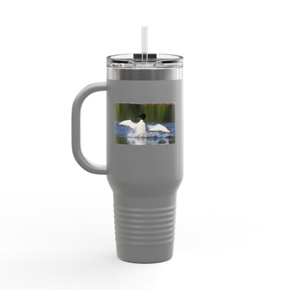 40oz Insulated Travel Mug - Black Guillemot Wildlife Photo