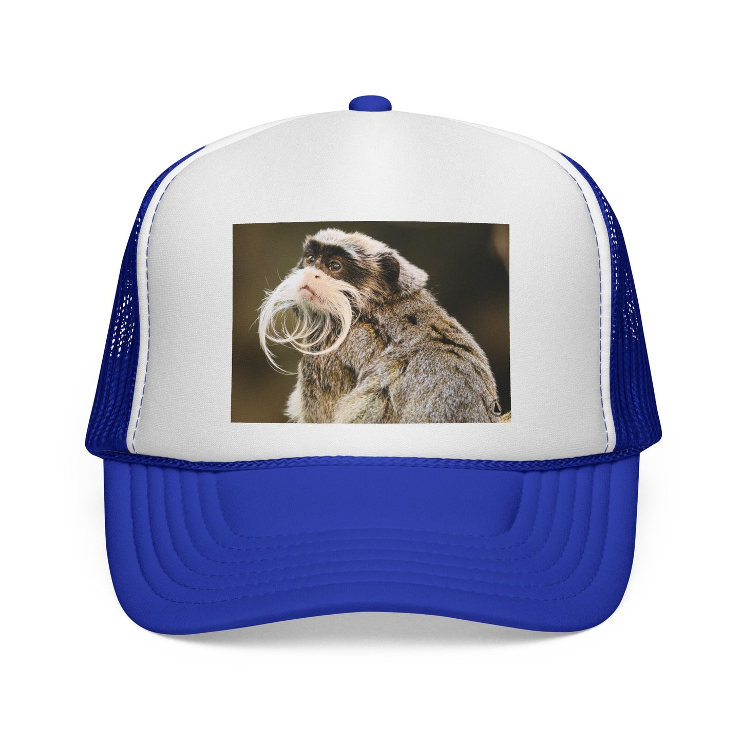 Emperor Tamarin Trucker Hat – Cute Monkey Photo Cap for Animal Lovers