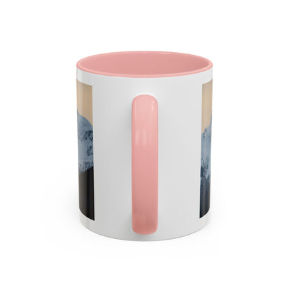 Mountain Sunrise Accent Coffee Mug — Scenic Snow Peak Photo (11/15oz)