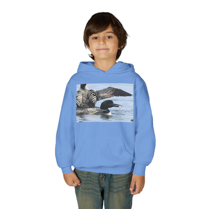 Loon Lake Youth Hoodie — Scenic Common Loon Wildlife Photo