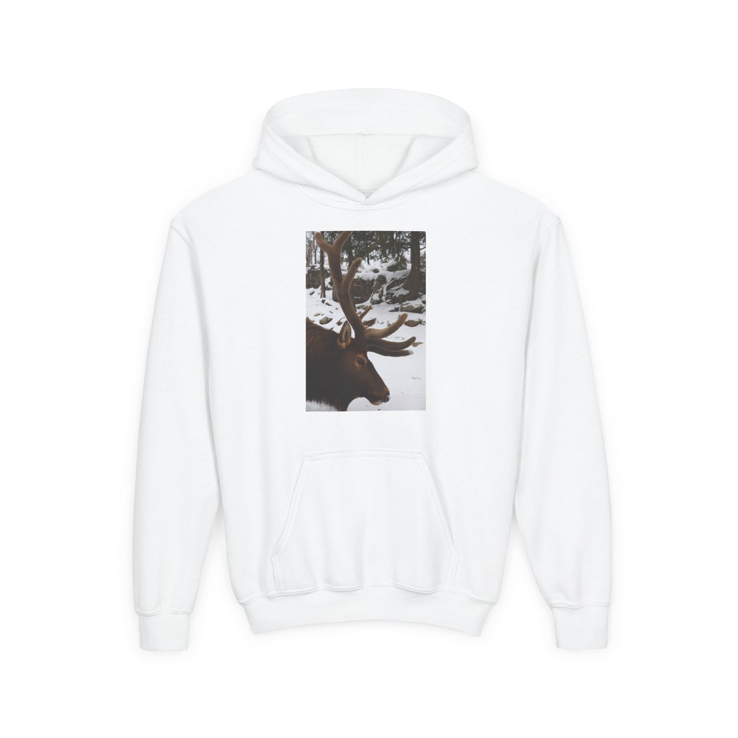 Moose Portrait Hoodie | Youth Hooded Sweatshirt
