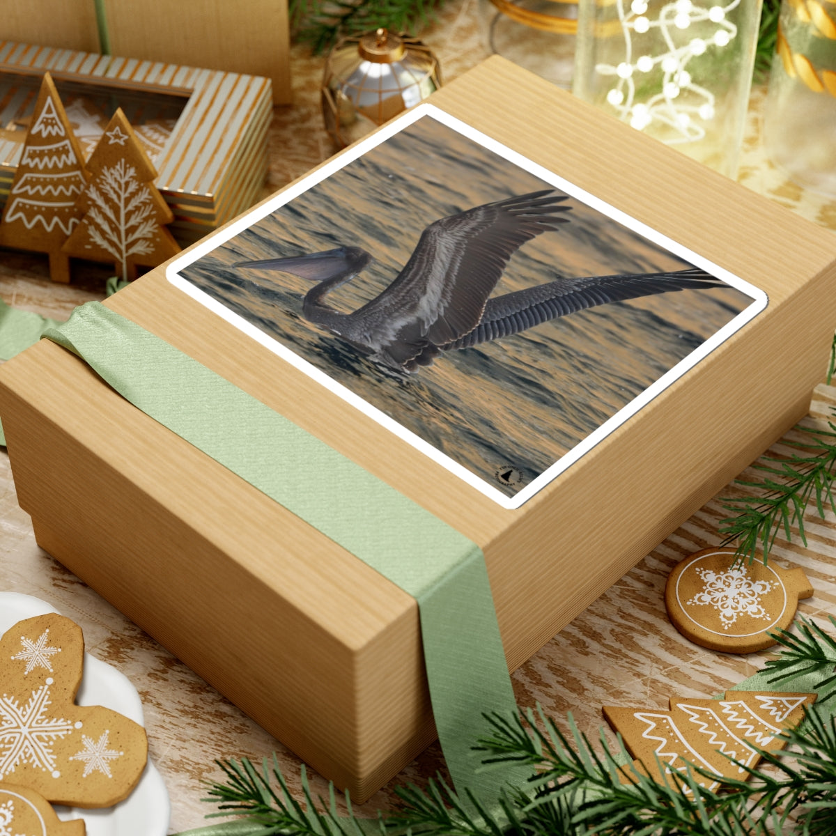 Brown Pelican Kiss-Cut Sticker — Coastal Wildlife Photography Sticker