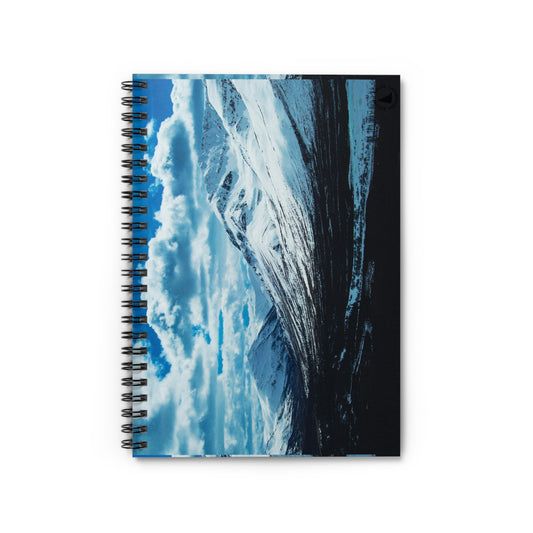 Mountain Peaks Spiral Notebook – Blue Snowy Landscape Ruled Journal