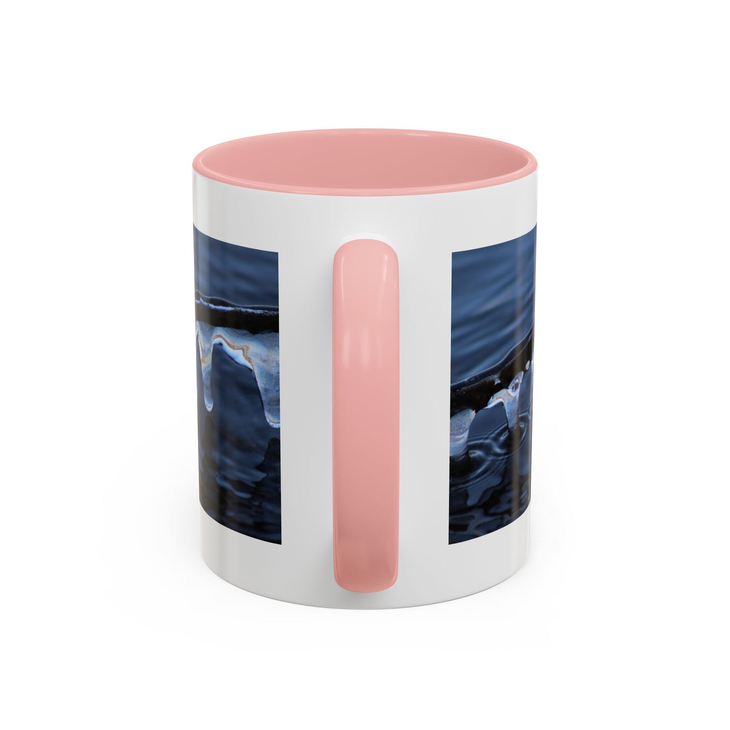 Blue Icicle Wave Accent Coffee Mug — Winter Water Photography 11/15oz