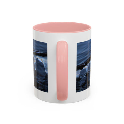Blue Icicle Wave Accent Coffee Mug — Winter Water Photography 11/15oz