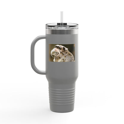 40oz Insulated Travel Mug – Cute Sloth Drinking Coffee Photo