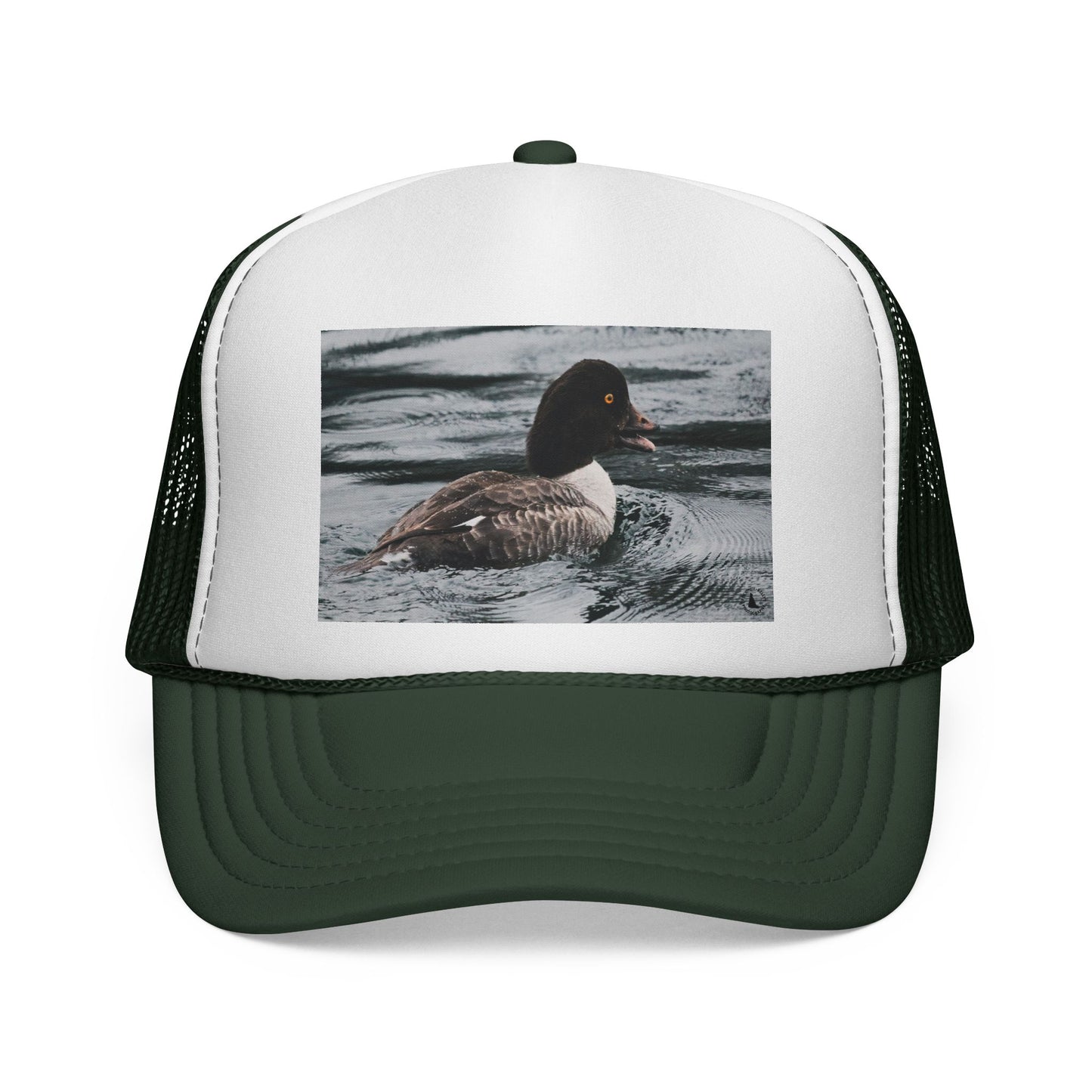 Duck Photo Trucker Hat — Rustic Wildlife Cap for Hunters & Nature Lovers