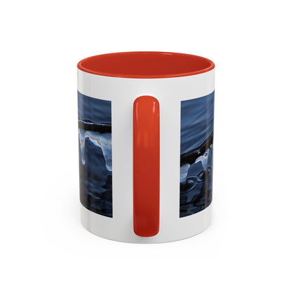 Blue Icicle Wave Accent Coffee Mug — Winter Water Photography 11/15oz