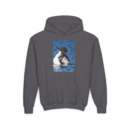 Youth Hoodie with Common Loon Photo – Nature-Lover Kids Pullover