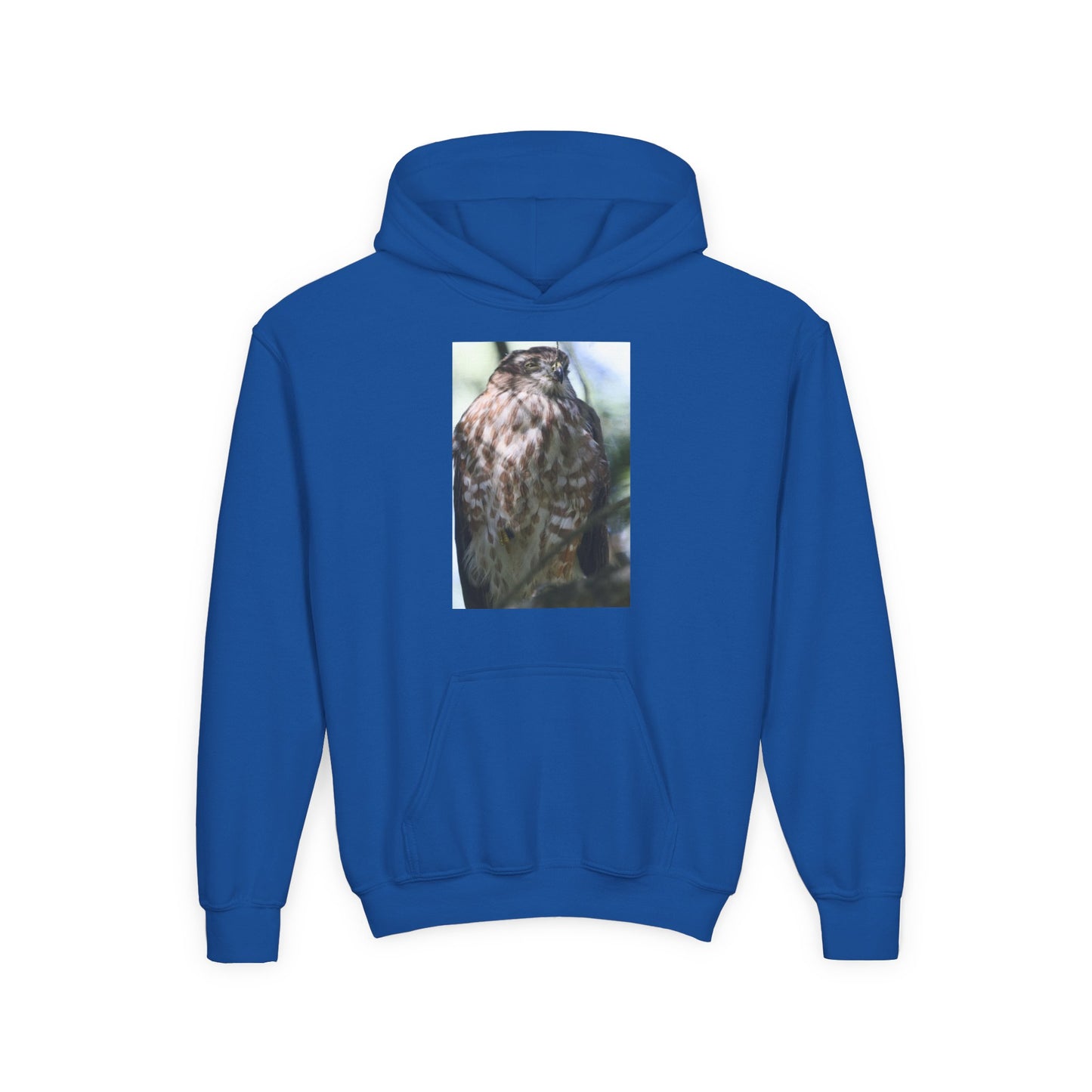 Youth Owl Hoodie – Photoreal Hawk Owl Print Kids' Hooded Sweatshirt