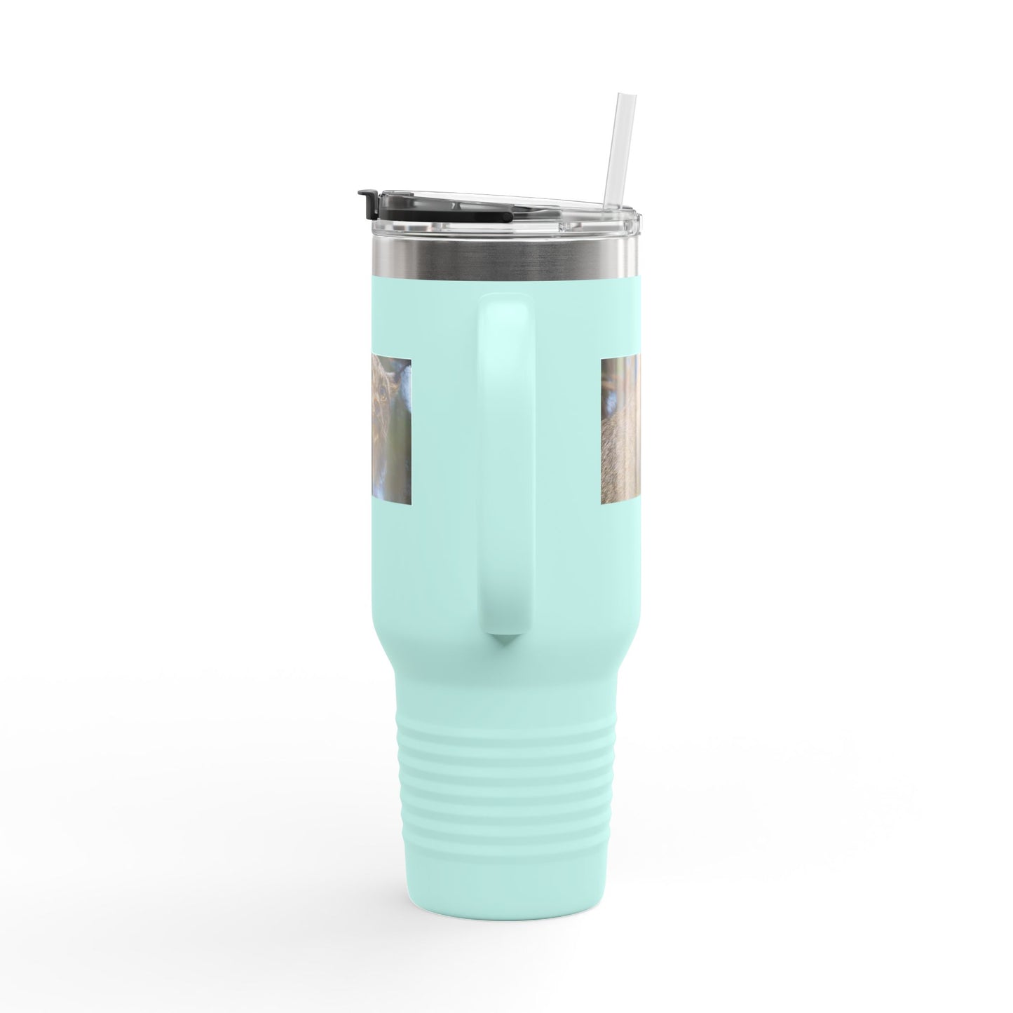 40oz Insulated Travel Mug with Wildcat Photo - Large Thermal Tumbler for Commuting & Outdoors