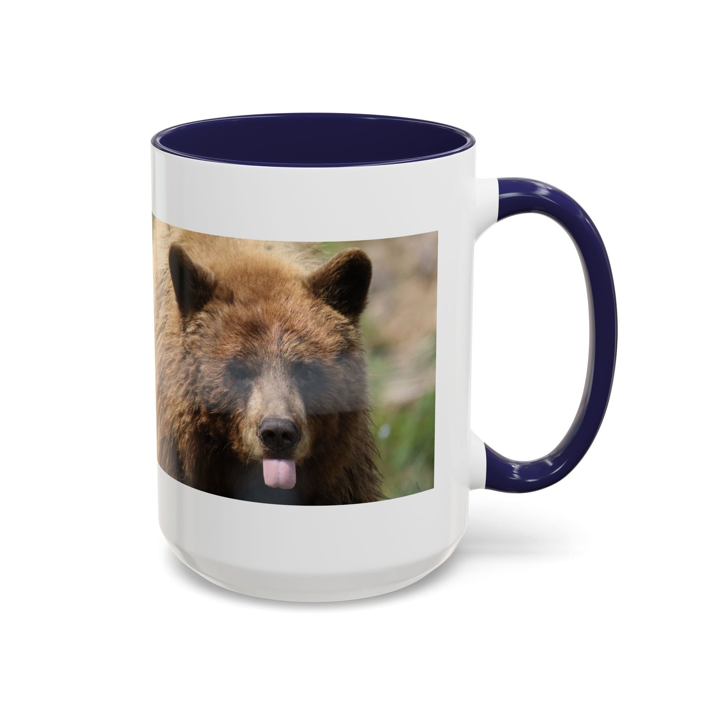 Funny Brown Bear Photo Accent Coffee Mug (11/15 oz)