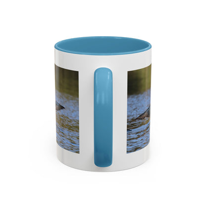 Loons in Flight Accent Coffee Mug — Wildlife Bird Photography Drinkware