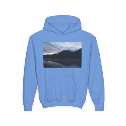 Youth Hoodie with Serene Mountain Lake Photo - Cozy Outdoor Nature Pullover