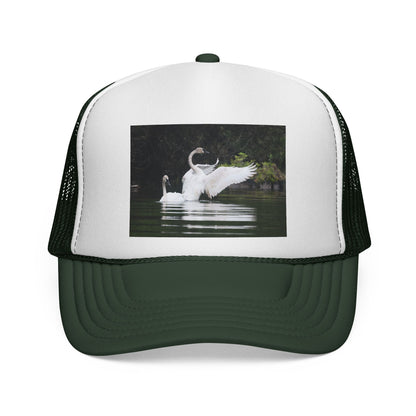Swan Photo Trucker Cap — Wildlife Nature Hat