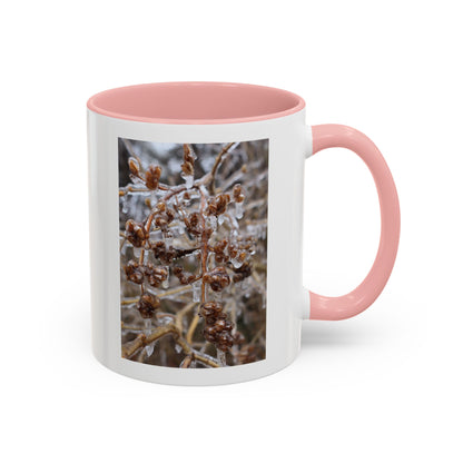 Ice-Coated Berries Accent Coffee Mug (11/15 oz) — Winter Nature Photo
