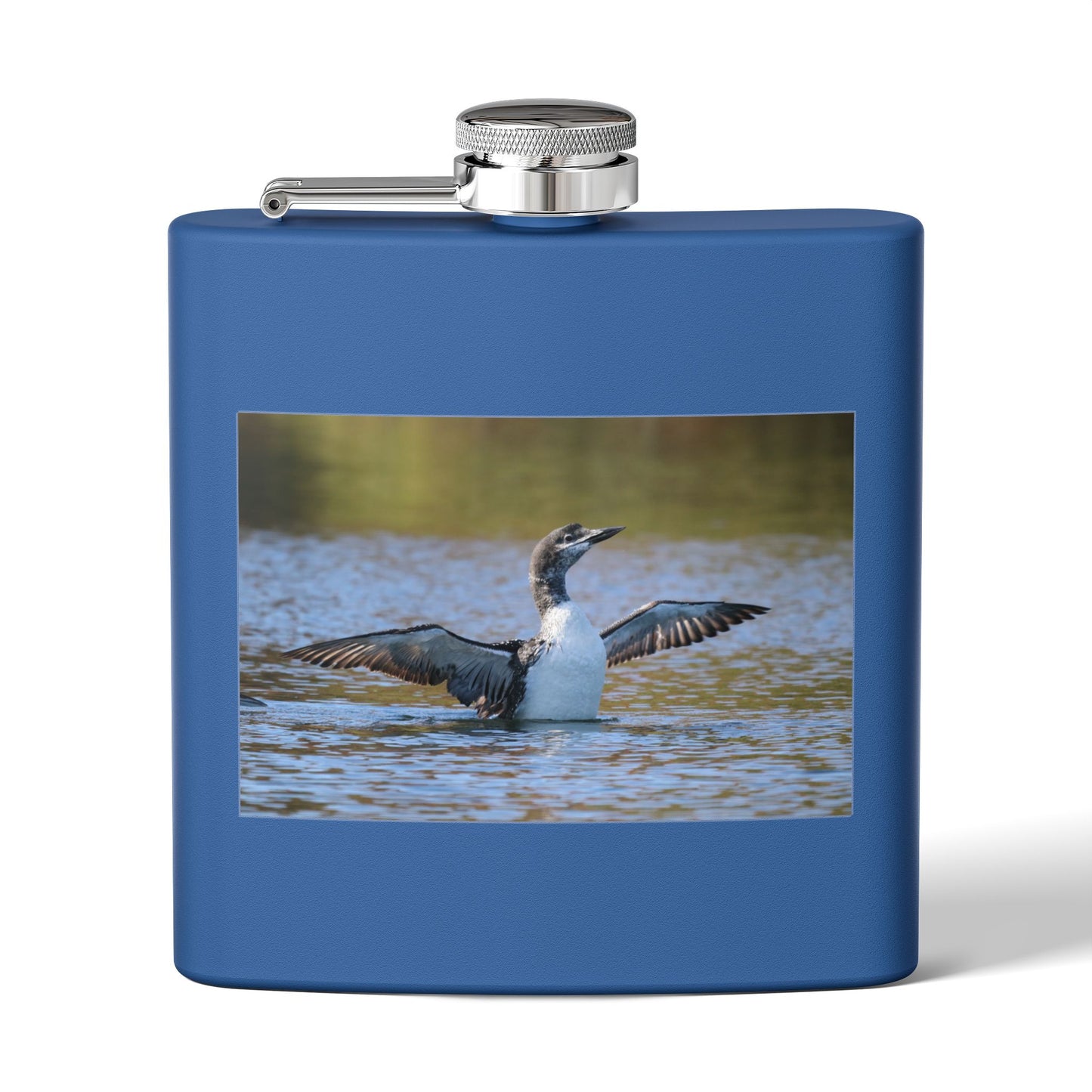 6oz Stainless Steel Flask with Diving Loon Photo – Wildlife Outdoors Gift