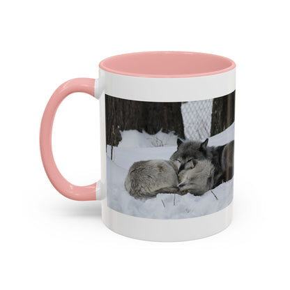 Wolf Pair Accent Coffee Mug – Winter Wildlife Photo Mug (11/15 oz)