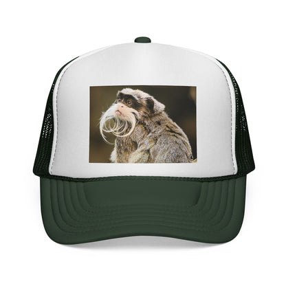 Emperor Tamarin Trucker Hat – Cute Monkey Photo Cap for Animal Lovers