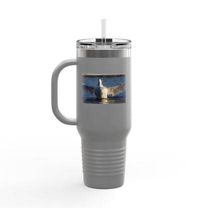 40oz Insulated Travel Mug with Seagull Photo – Large Stainless Steel Tumbler for Beach, Outdoor & Commuting
