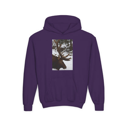 Moose Portrait Hoodie | Youth Hooded Sweatshirt