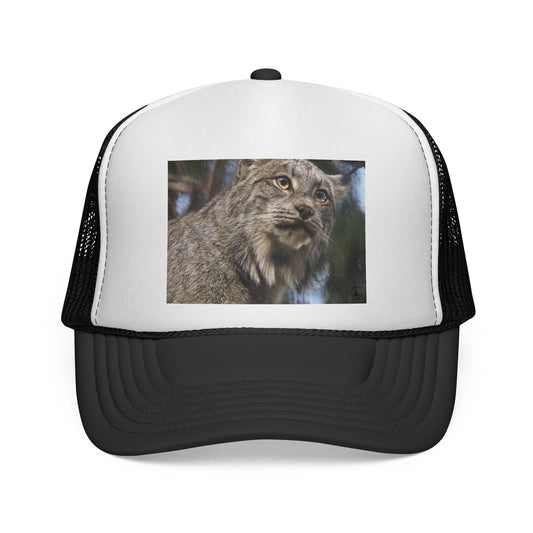 Lynx Portrait Trucker Cap — Wildlife Snapback Hat for Nature Lovers