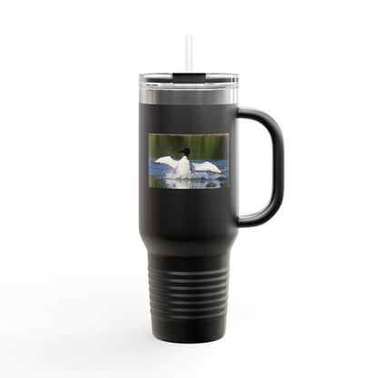 40oz Insulated Travel Mug - Black Guillemot Wildlife Photo